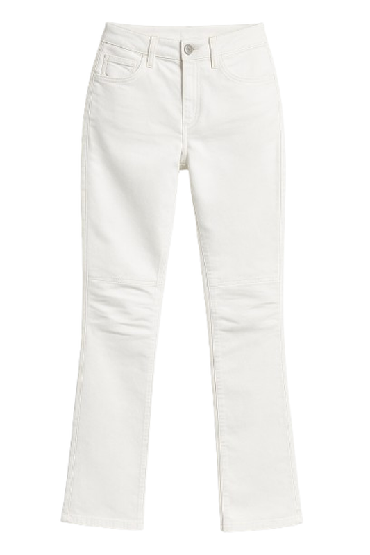 Slim-Fit White Stretch Pants
