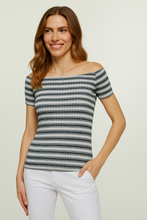 Load image into Gallery viewer, Off-Shoulder Striped Casual Top