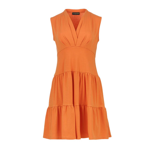 Dark Orange Jersey Dress – Above Knee, Relaxed Fit, Cotton Blend