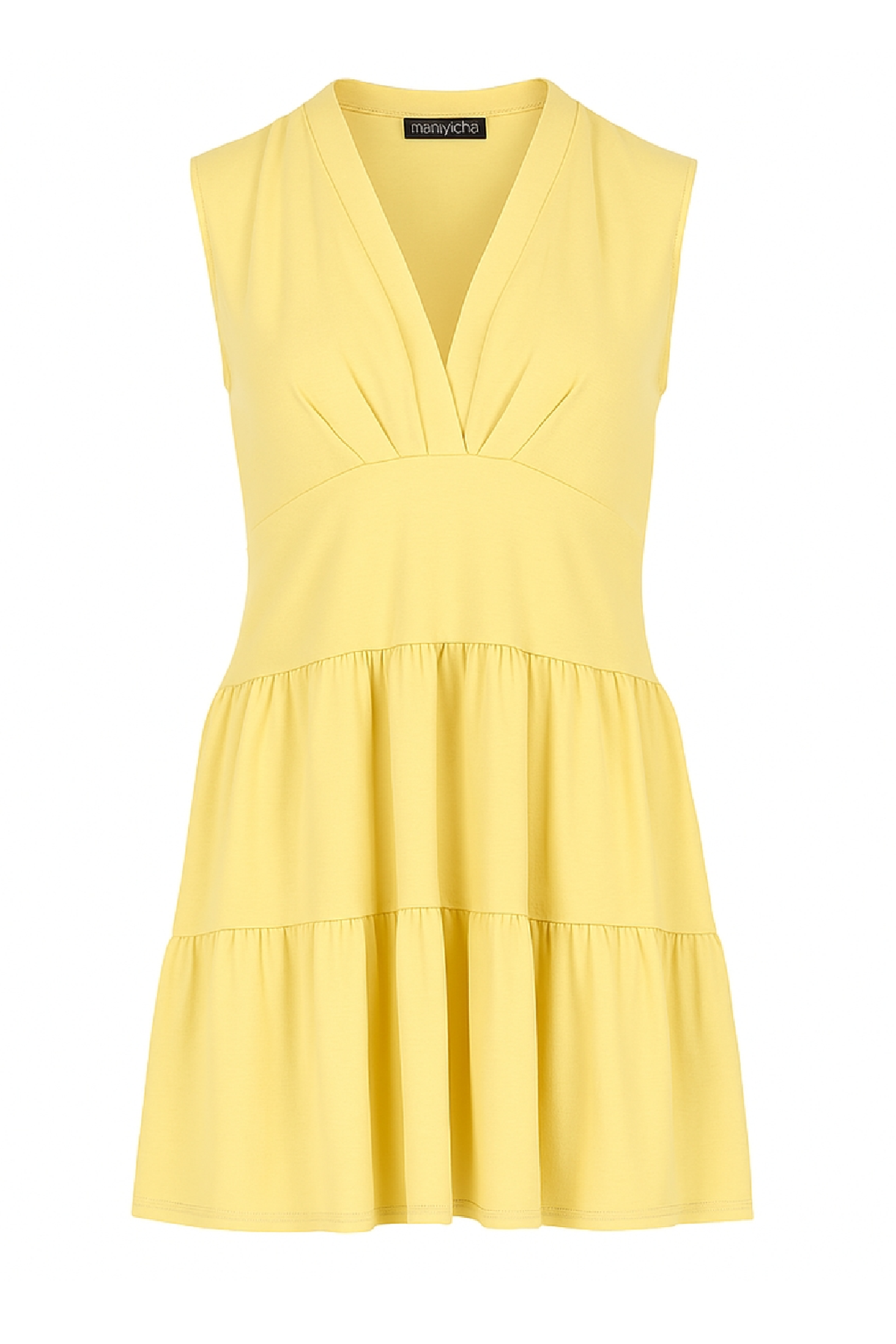 Sleeveless Yellow Cotton Jersey Dress