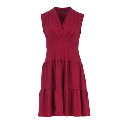 Sleeveless Bordeaux Cotton Jersey Dress