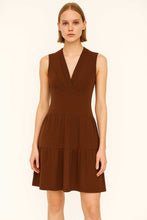 Load image into Gallery viewer, Chocolate Brown Cotton-Elastane Jersey Sleeveless Dress