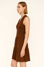Load image into Gallery viewer, Chocolate Brown Cotton-Elastane Jersey Sleeveless Dress