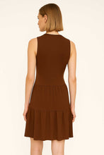 Load image into Gallery viewer, Chocolate Brown Cotton-Elastane Jersey Sleeveless Dress