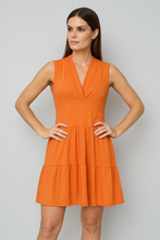 Load image into Gallery viewer, Orange Sleeveless V-Neck Jersey Dress