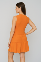 Load image into Gallery viewer, Orange Sleeveless V-Neck Jersey Dress