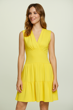 Load image into Gallery viewer, Yellow Sleeveless V-Neck Jersey Dress
