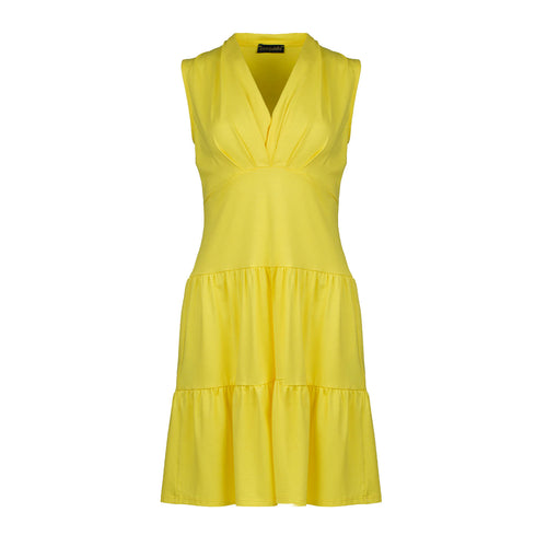 Yellow Sleeveless V-Neck Jersey Dress