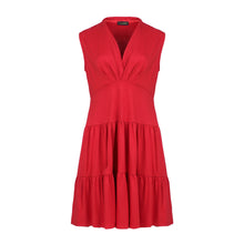 Load image into Gallery viewer, Red Sleeveless V-Neck Jersey Dress