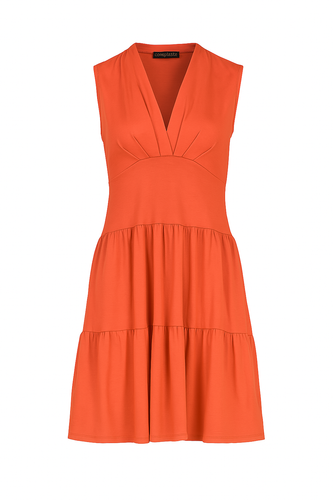 Paprika Sleeveless V-Neck Jersey Dress