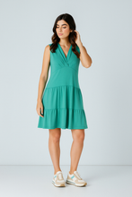 Load image into Gallery viewer, Jade Sleeveless V-Neck Jersey Dress – Loose Fit, Knee-Length