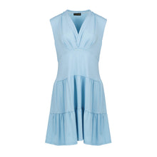 Load image into Gallery viewer, Light Blue Sleeveless V-Neck Jersey Dress – Loose Fit, Knee-Length