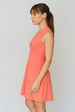 Load image into Gallery viewer, Coral Sleeveless V-Neck Jersey Dress