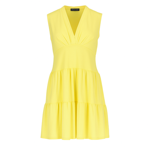 Lemon Sleeveless V-Neck Jersey Dress – Loose Fit, Knee-Length