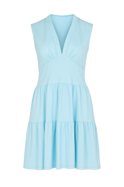 Sleeveless Tiered Mini Dress in Light Blue – Fresh, Airy, Effortlessly Feminine
