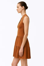 Load image into Gallery viewer, Cinnamon Brown Micromodal-Blend Jersey Sleeveless Dress