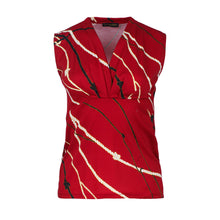 Load image into Gallery viewer, Red Cotton Jersey Sleeveless Top with Rope Print