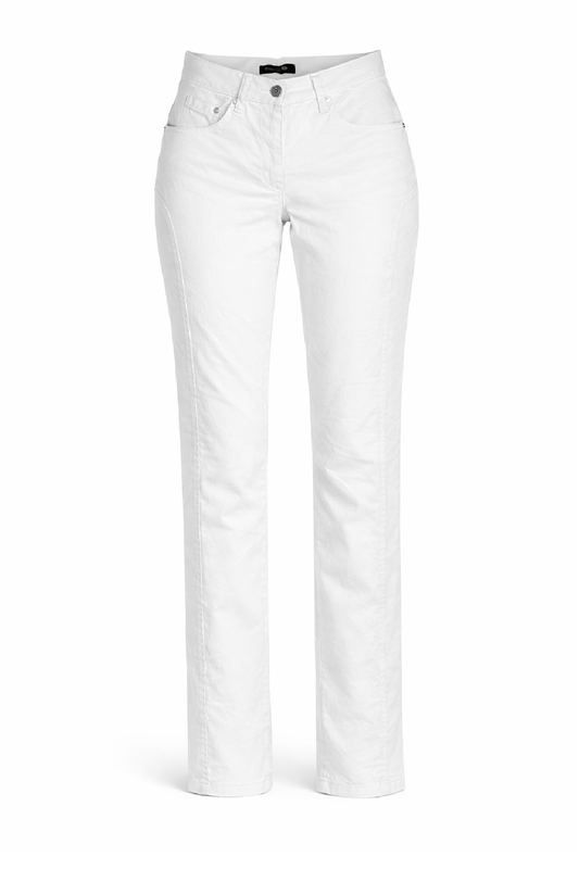 Conquista Παντελόνι Slim Fit Μακρύ Casual Μονόχρωμο Βαμβάκι Ελαστάνη Λευκό C241-150-01