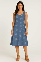 Load image into Gallery viewer, Sleeveless Floral Dress with Sheer Printed Overlay and Viscose Jersey Lining