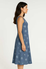 Load image into Gallery viewer, Sleeveless Floral Dress with Sheer Printed Overlay and Viscose Jersey Lining