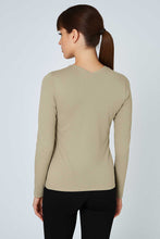 Load image into Gallery viewer, Long Sleeve V-Neck Gathered Top – Soft Viscose Blend Jersey
