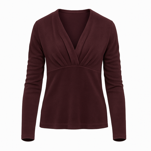 Burgundy Jersey Top with Polyamide