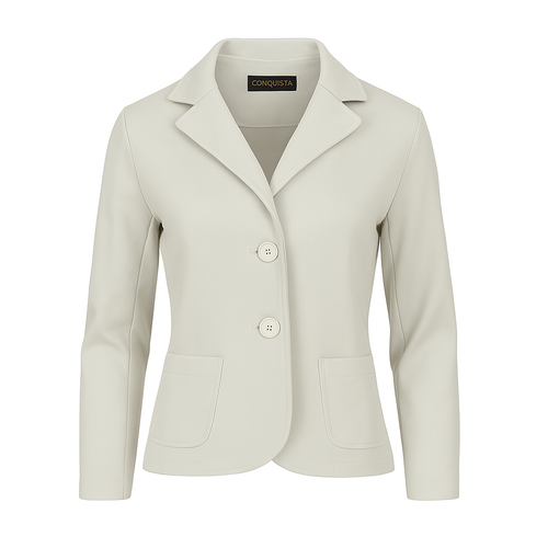 Tailored Stretch Gabardine Blazer – Cotton Viscose Blend