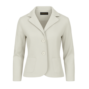 Tailored Stretch Gabardine Blazer – Cotton Viscose Blend