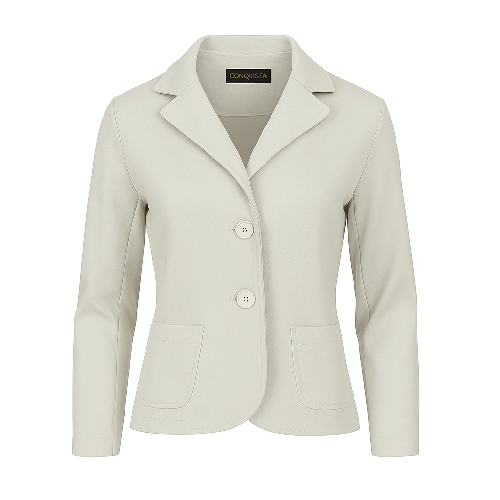 Tailored Stretch Gabardine Blazer – Cotton Viscose Blend