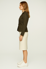 Load image into Gallery viewer, Women&#39;s Tencel Blazer with Wrist-Length Sleeves – Dark Olive