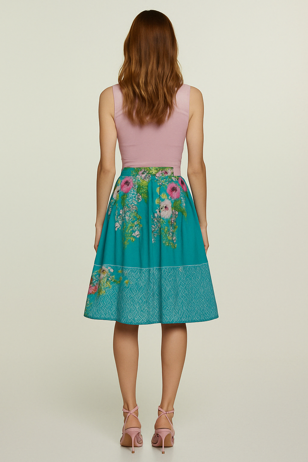 Conquista Φούστα Midi Casual Με Print Floral Πολύχρωμη C241-230-99