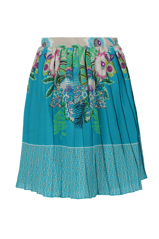Tropical Print Pleated Skirt – Conquista