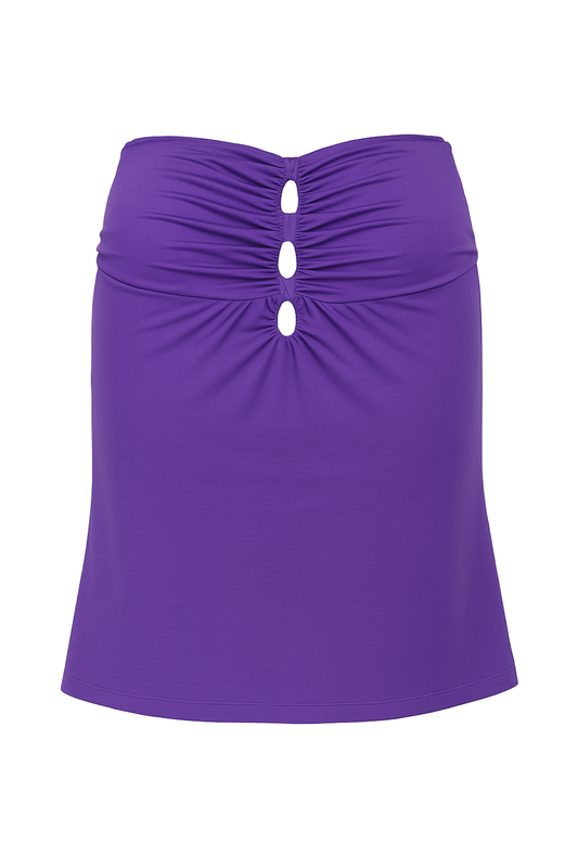 Conquista Τοπ Casual Strapless Με Σούρες & Cut-Out Λεπτομέρειες Μονόχρωμο Μωβ C241-231-08