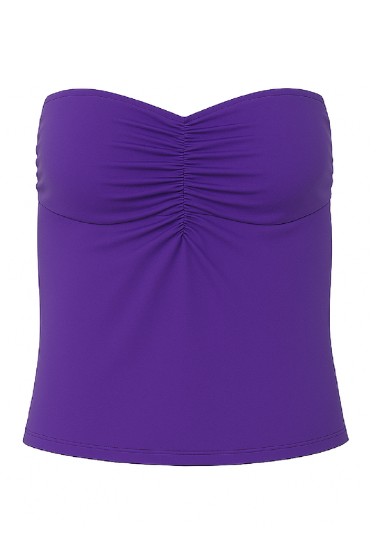 Conquista Τοπ Casual Strapless Σούρα Μονόχρωμο Μωβ C241-232-08