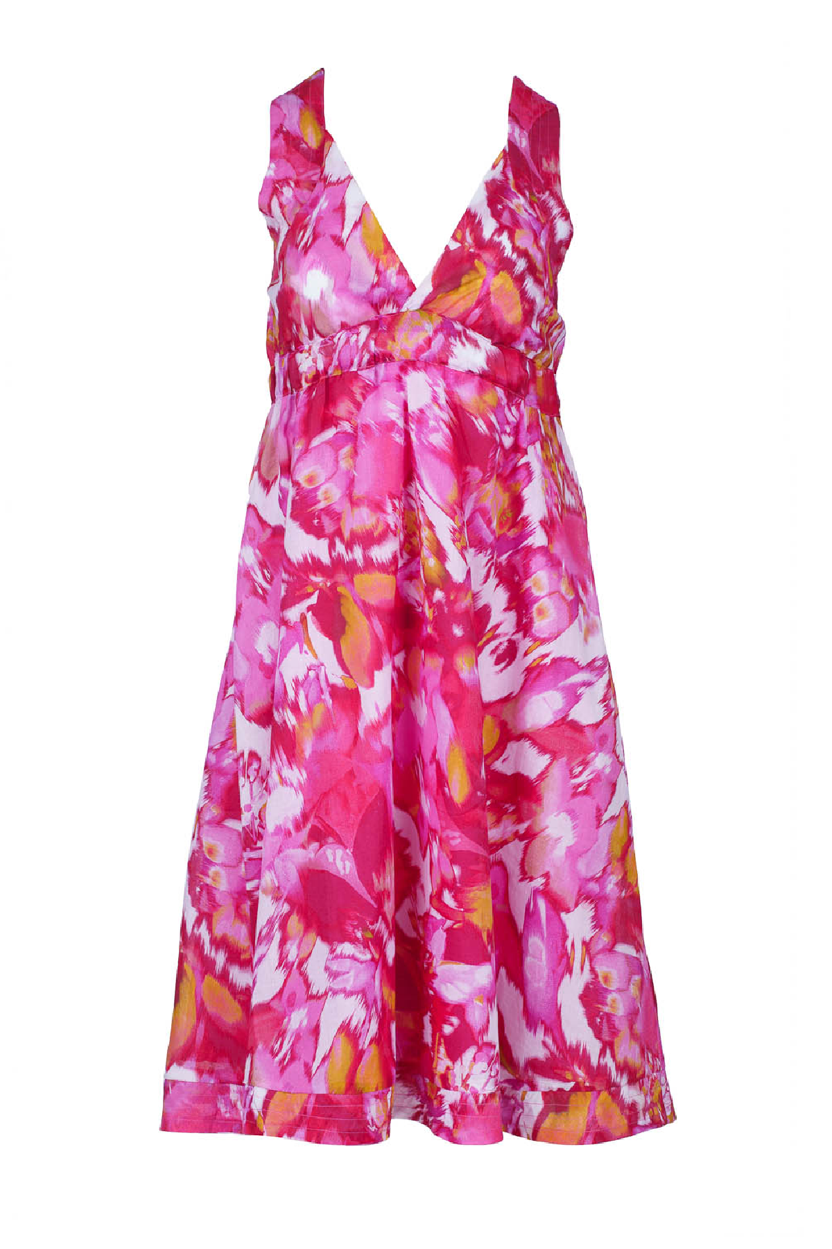 Conquista Φόρεμα Mini Casual Κρουαζέ Αμάνικο V-Λαιμόκοψη Floral Ροζ C241-233-99
