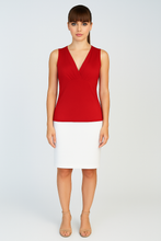 Load image into Gallery viewer, Sleeveless Red V-Neck Top – 100% Viscose Jersey