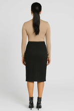 Load image into Gallery viewer, Long-Sleeve V-Neck Top in Soft Jersey Blend – Viscose, Wool &amp; Elastane