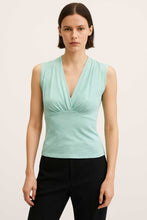 Load image into Gallery viewer, Deep V-Neck Sleeveless Top in Stretch Viscose Flama Jersey