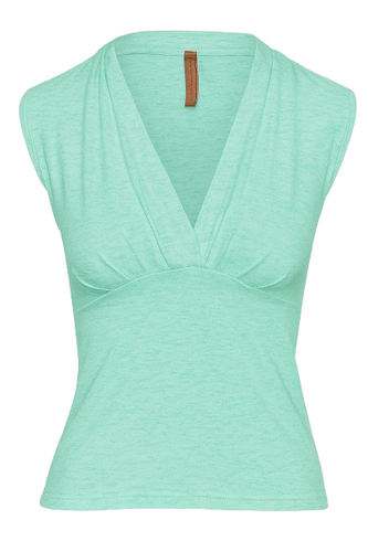 Deep V-Neck Sleeveless Top in Stretch Viscose Flama Jersey