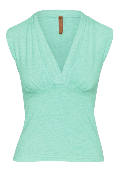 Deep V-Neck Sleeveless Top in Stretch Viscose Flama Jersey