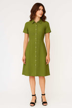 Load image into Gallery viewer, Knee-Length Button-Front Shirt Dress in 100% Linen