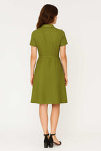 Load image into Gallery viewer, Knee-Length Button-Front Shirt Dress in 100% Linen