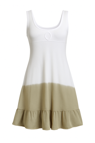 Knee-Length Dip-Dye Jersey Dress in Viscose Elastane