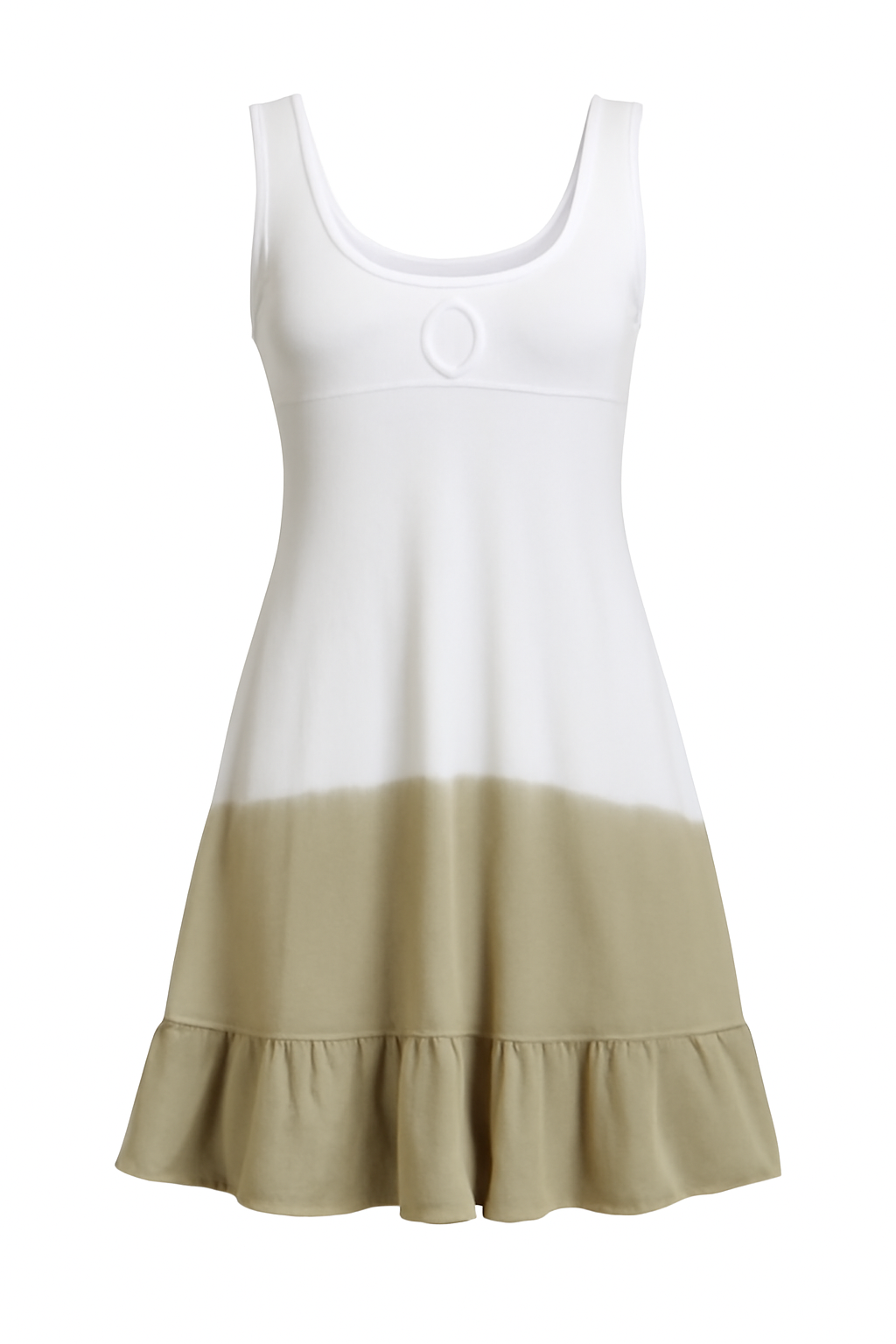 Knee-Length Dip-Dye Jersey Dress in Viscose Elastane