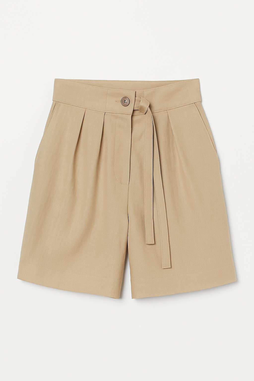 Tailored High-Waist Pleated Shorts