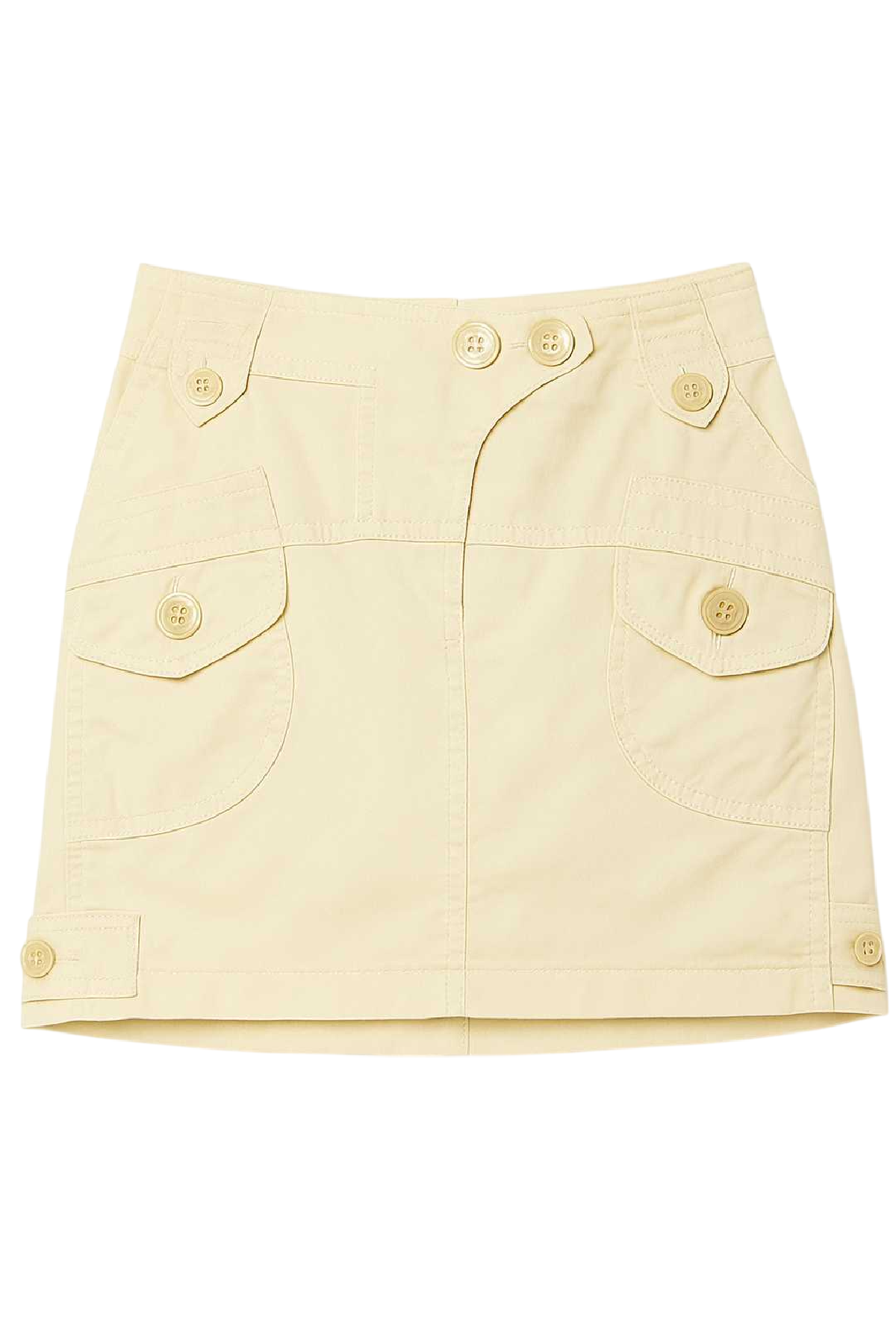 Conquista Φούστα Mini Casual Με Κουμπιά Τσέπες Μονόχρωμη Μπεζ C241-305-29