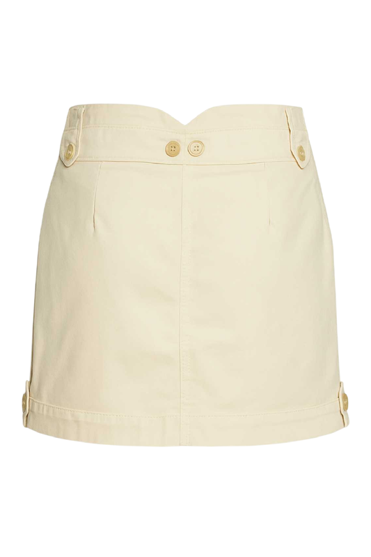 Conquista Φούστα Mini Casual Με Κουμπιά Τσέπες Μονόχρωμη Μπεζ C241-305-29