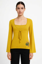 Load image into Gallery viewer, Mustard Yellow Micromodal-Blend Jersey Top with Open Back