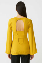 Load image into Gallery viewer, Mustard Yellow Micromodal-Blend Jersey Top with Open Back