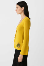 Load image into Gallery viewer, Mustard Yellow Micromodal-Blend Jersey Top with Open Back
